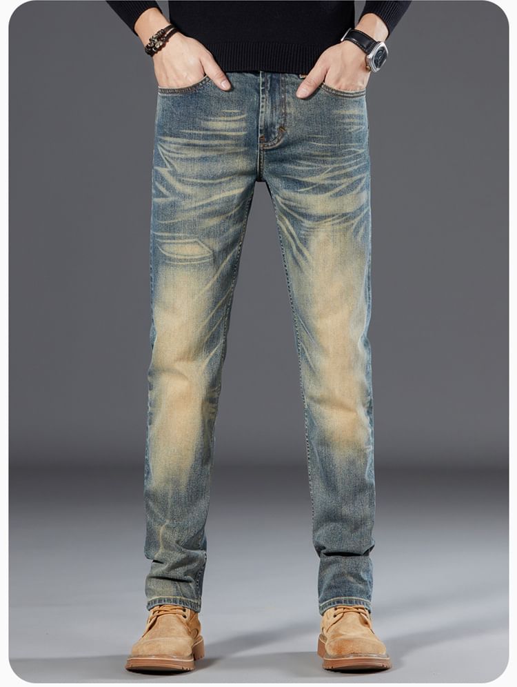 Mid Rise Washed Slim Fit Jeans