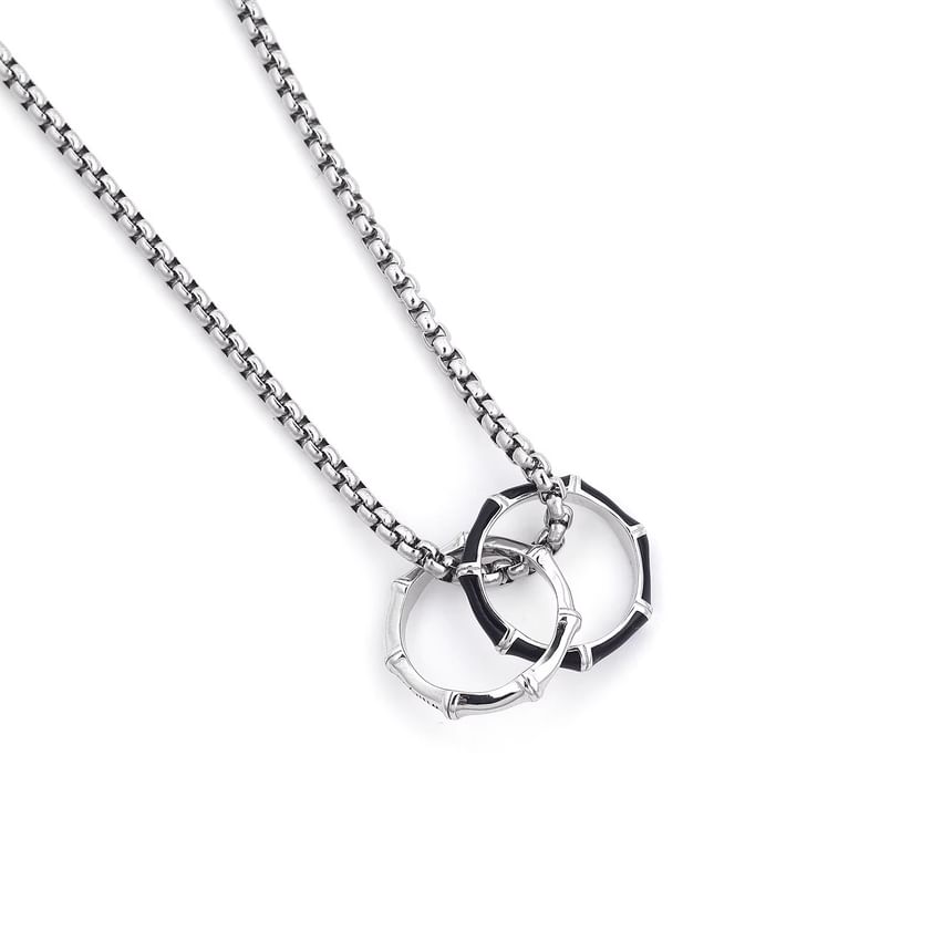 Interlocking Hoop Pendant S925 Sterling Silver Necklace