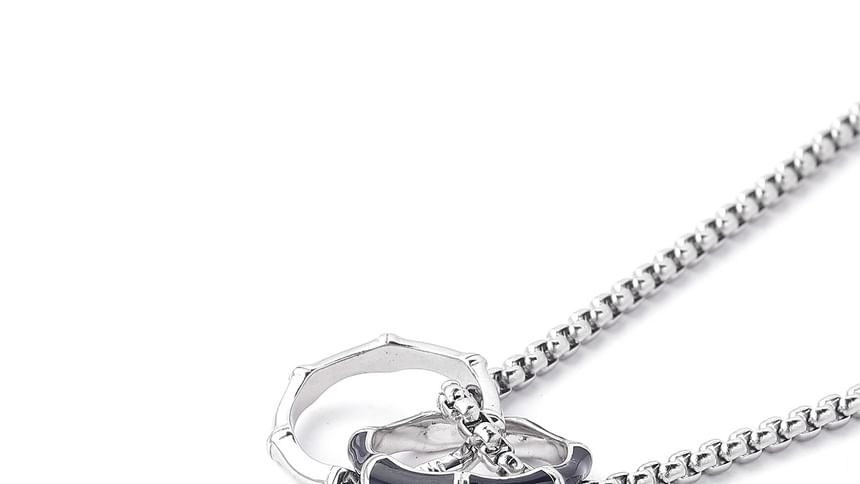 Interlocking Hoop Pendant S925 Sterling Silver Necklace