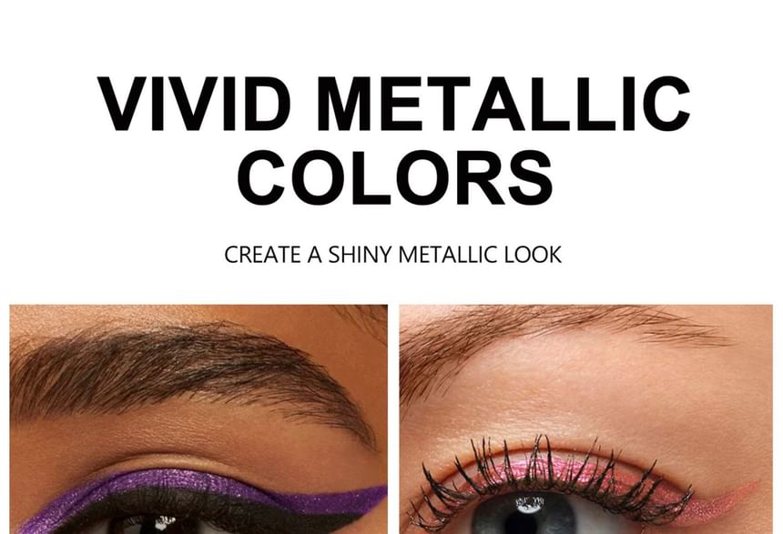 Vivid Metallic Luster Liquid Eyeliner - 10 Colors