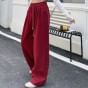 Drawstring Waist Plain Wide Leg Sweatpants