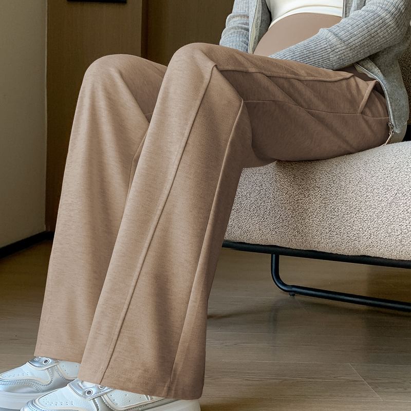 Maternity High Rise Plain Straight Leg Pants