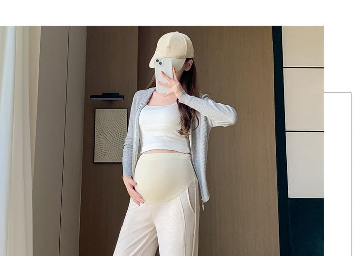 Maternity High Rise Plain Straight Leg Pants