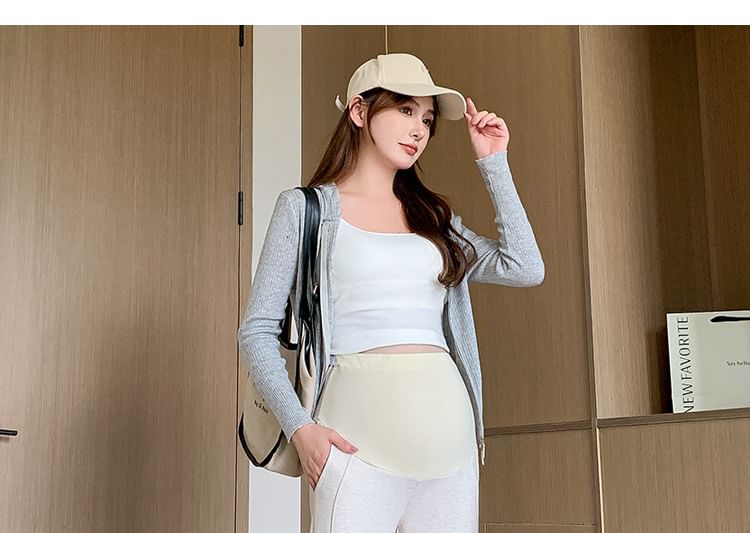 Maternity High Rise Plain Straight Leg Pants