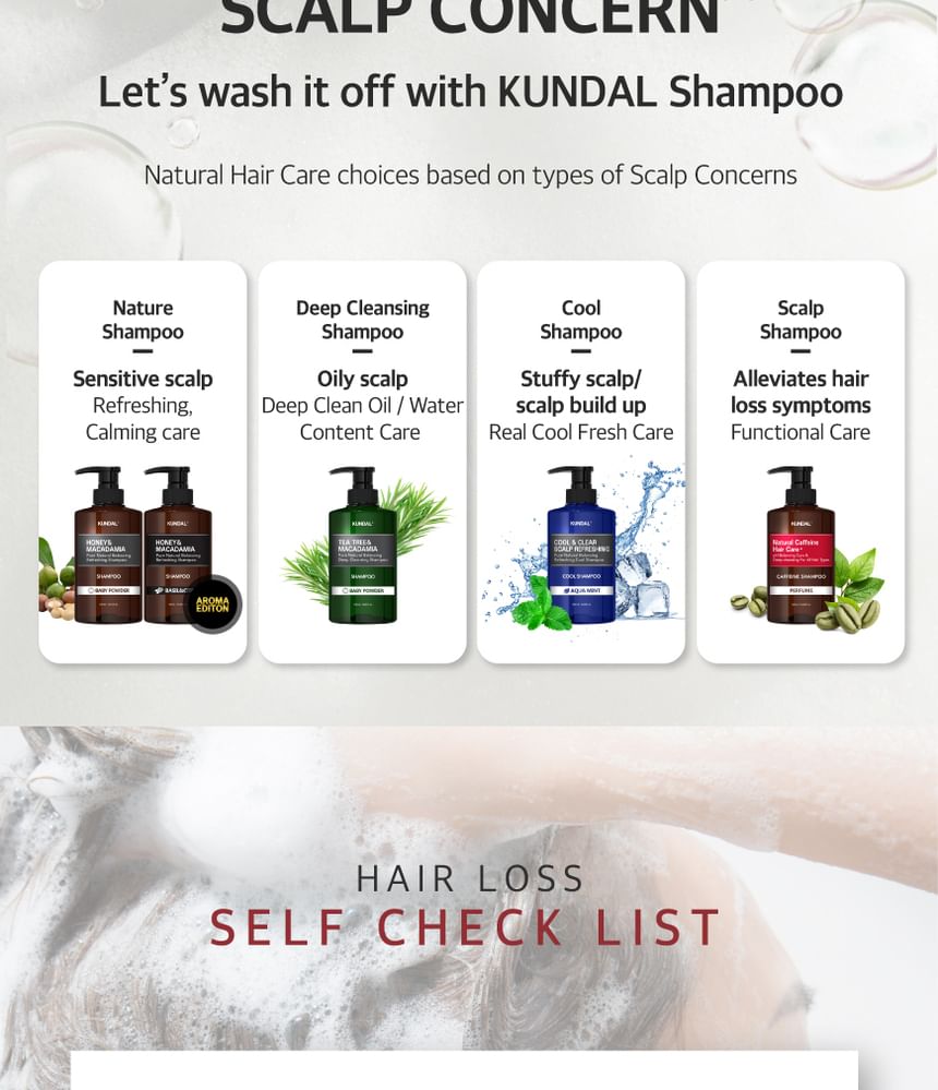 Natural Caffeine Hair Care + Caffeine Shampoo - 3 Types