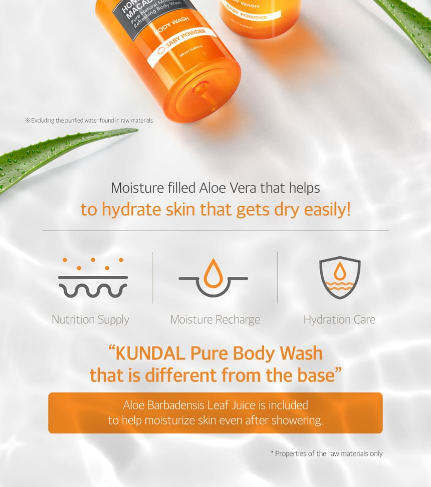 Honey & Macadamia Pure Natural Moisturizing Refreshing Body Wash - 7 Types