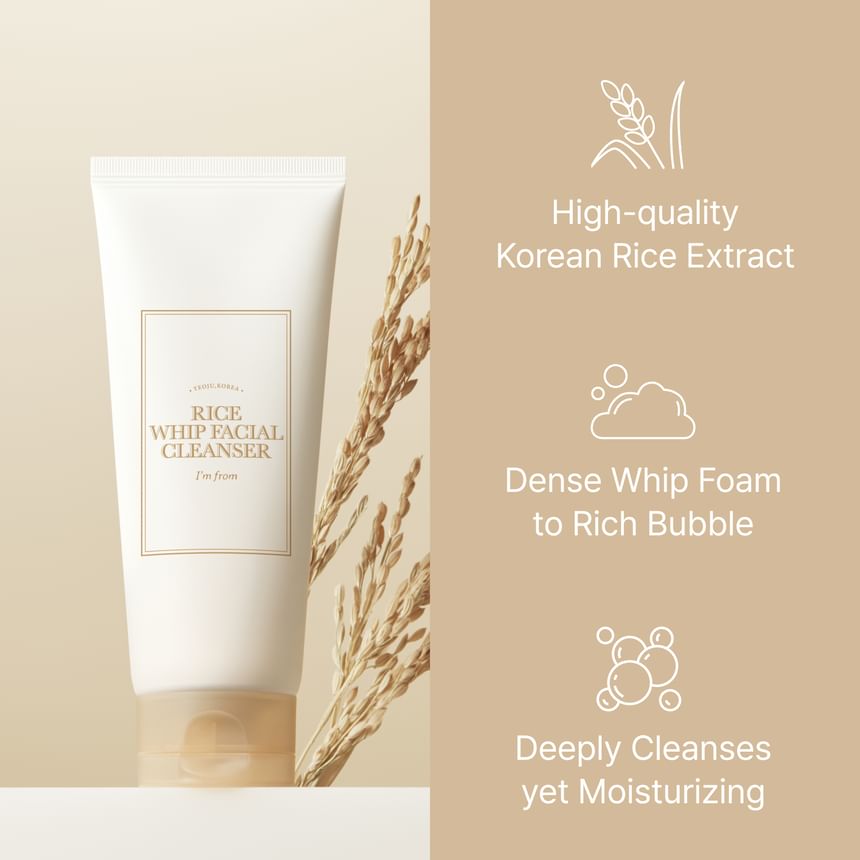 Rice Whip Facial Cleanser 2pcs Bundle Set
