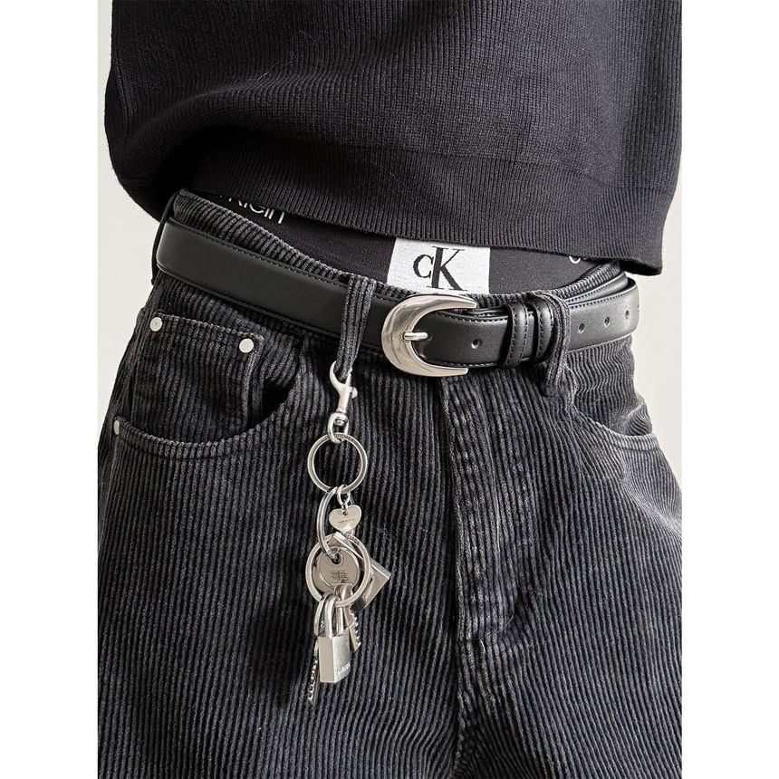 Genuine Leather Belt Black - One Size