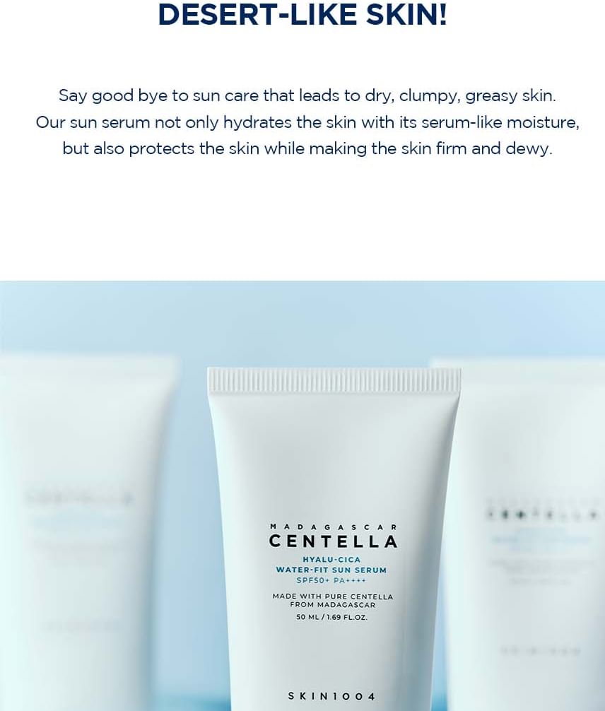 Madagascar Centella Hyalu-Cica Water-Fit Sun Serum 50ml Twin Pack 2sets Bundle Set
