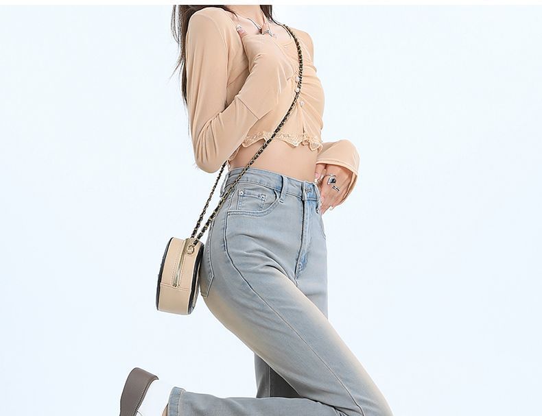High Waist Washed Flared Jeans (Various Designs)