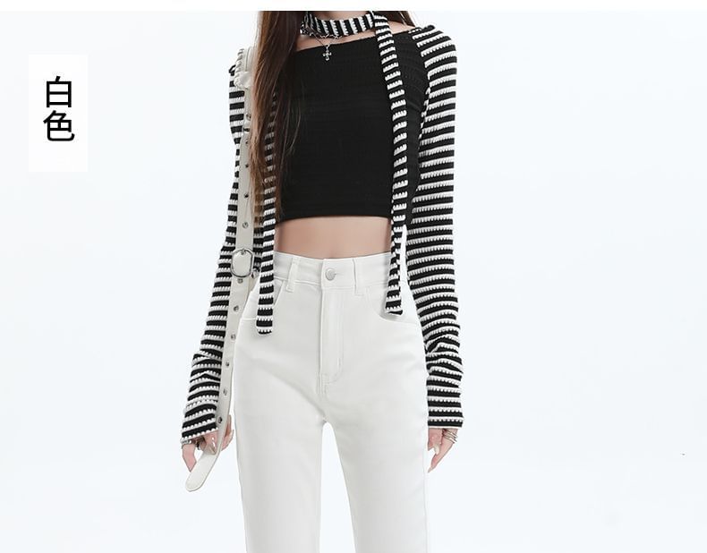High Waist Washed Flared Jeans (Various Designs)