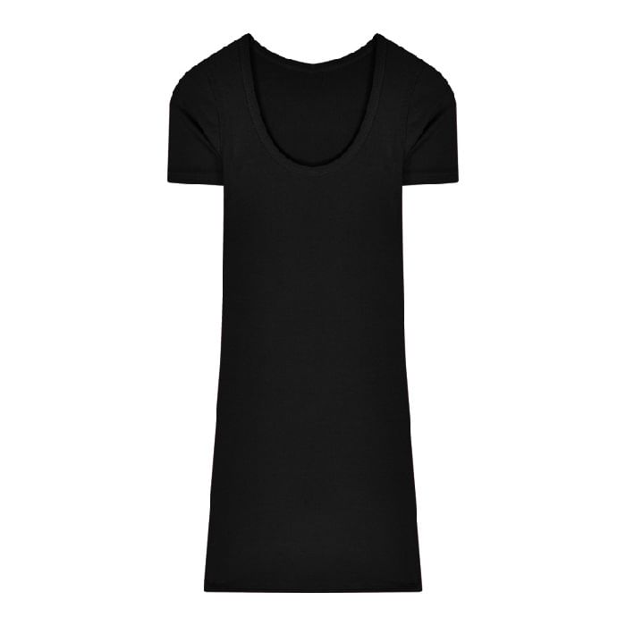 Short-Sleeve Scoop Neck Plain Mini Bodycon Dress