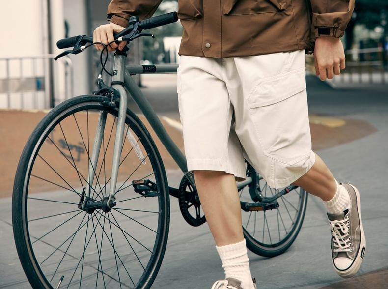 Mid Rise Washed Cargo Shorts