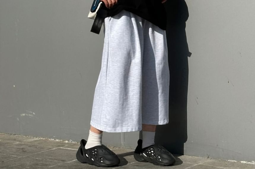 Unisex Drawstring Waist Plain Shorts