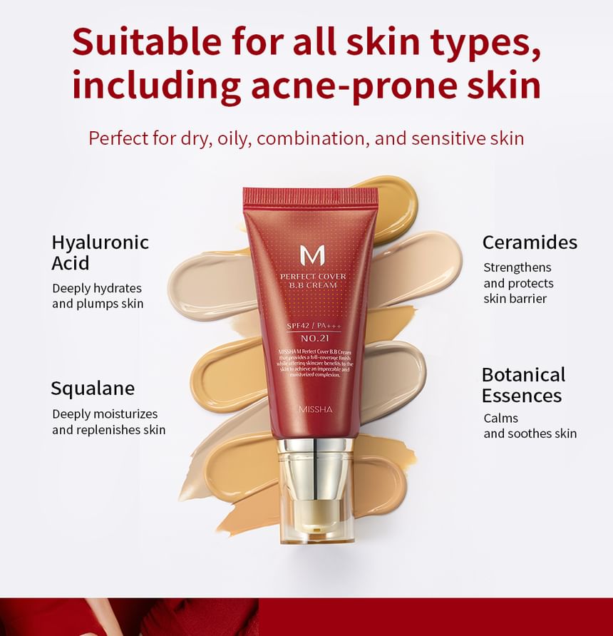 M Perfect Cover BB Cream SPF42 PA+++ - 7 Colors 2pcs Bundle Set