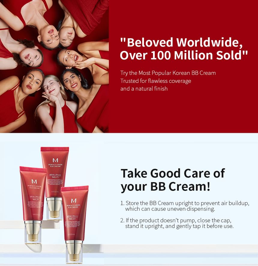 M Perfect Cover BB Cream SPF42 PA+++ - 7 Colors 2pcs Bundle Set
