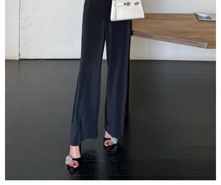 Halter Plain Open Back Loose Fit Jumpsuit
