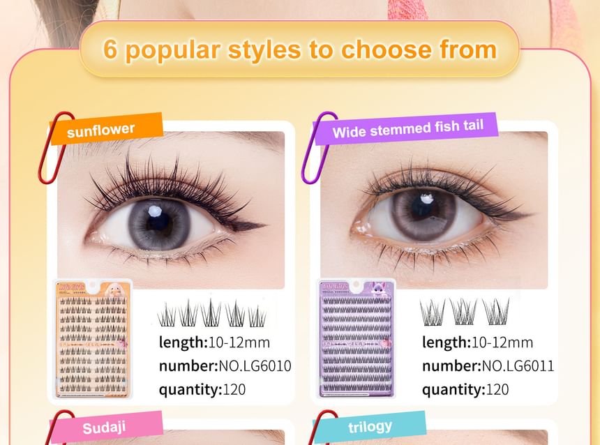 Glue-free Multipack False Eyelashes Cluster (Various Designs)