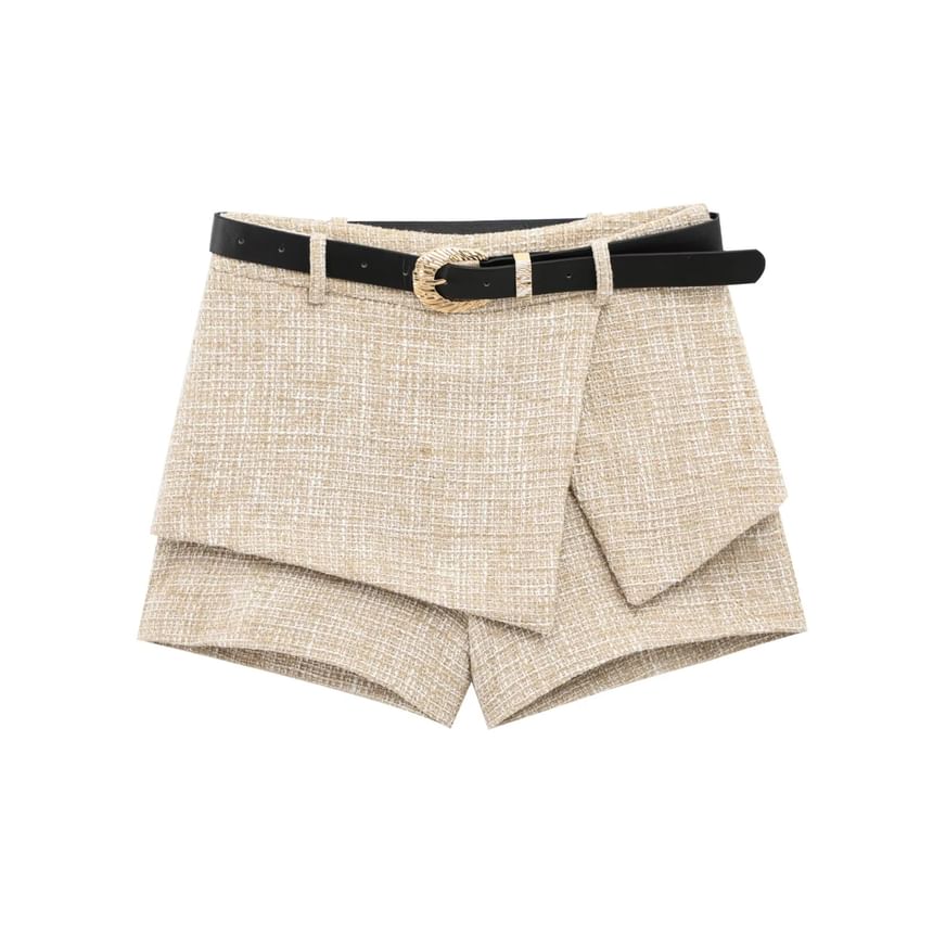 V-Neck Button-Up Vest / Mini Skirt Overlay Shorts