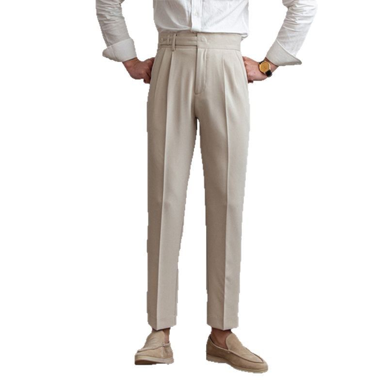 High Waist Plain Straight Leg Dress Pants