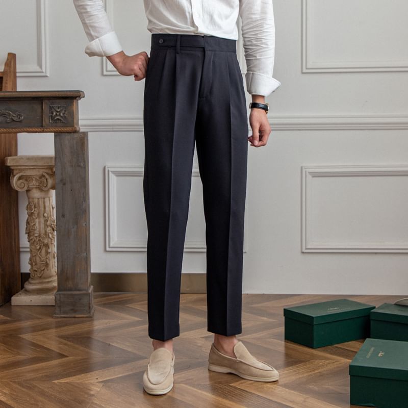 High Waist Plain Straight Leg Dress Pants