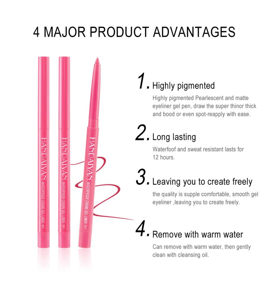 Waterproof Matte Gel Eyeliner - 10 Colors