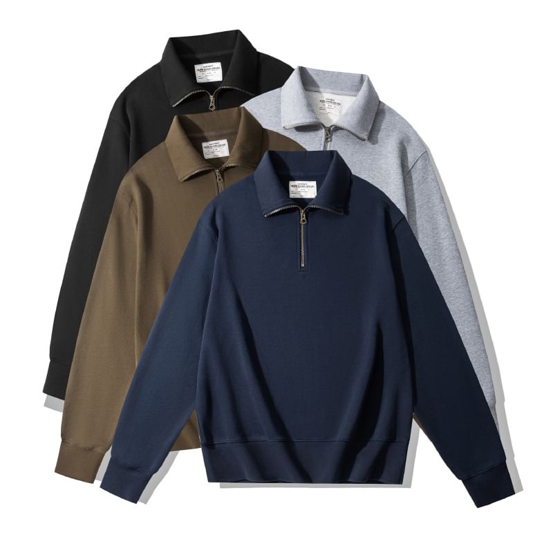 Quarter-Zip High-Neck Sweater