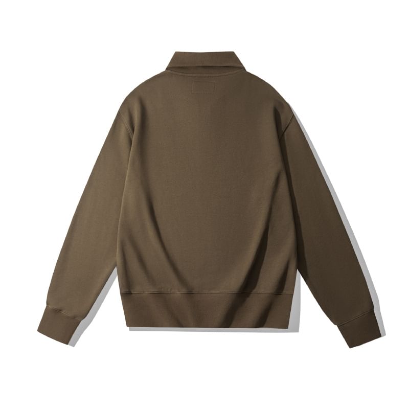 Quarter-Zip High-Neck Sweater