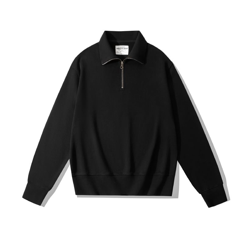 Quarter-Zip High-Neck Sweater