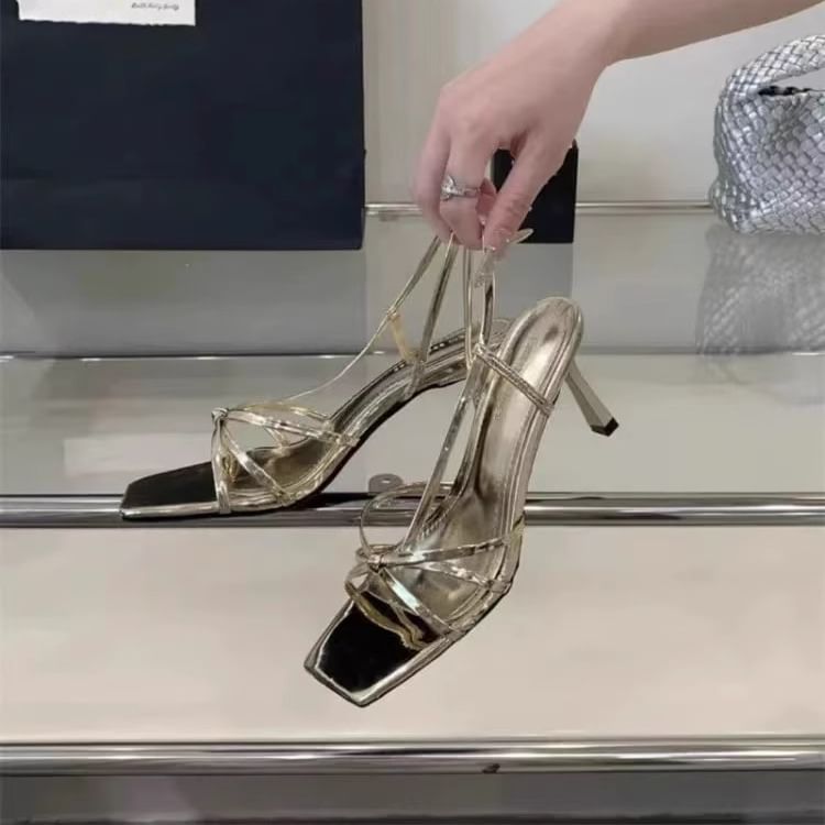 Strappy High Heel Slingback Sandals