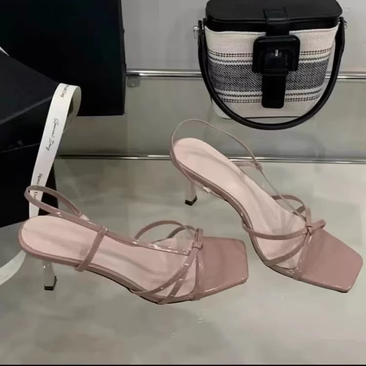 Strappy High Heel Slingback Sandals