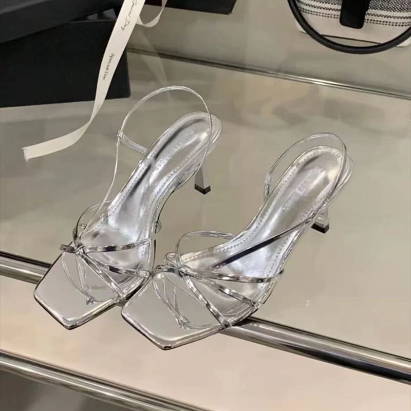 Strappy High Heel Slingback Sandals