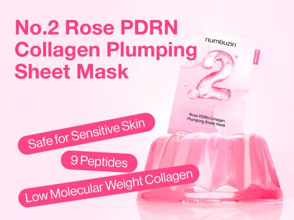 No.2 Rose PDRN Collagen Plumping Sheet Mask 10pcs Set