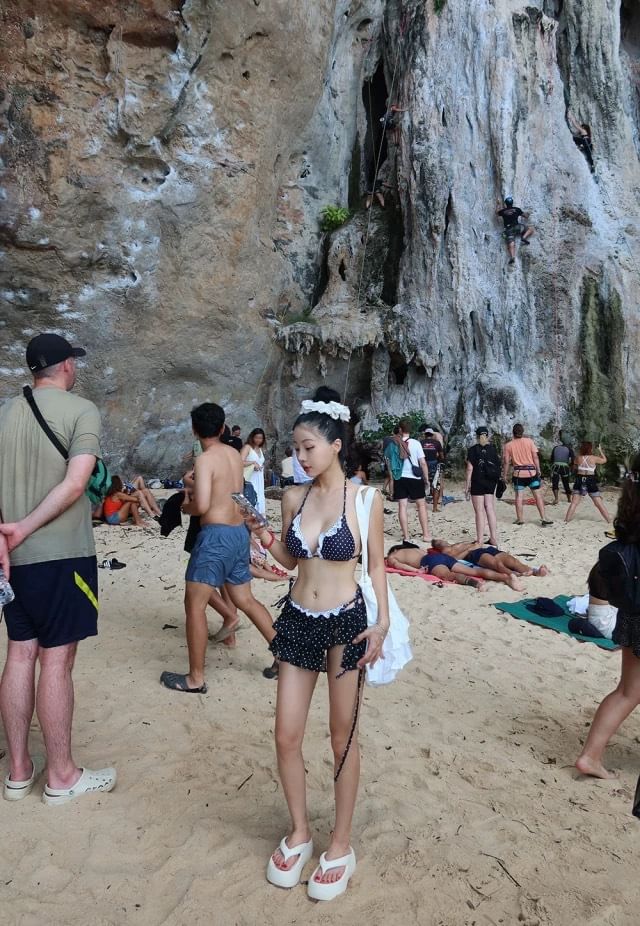 Set: Halter Dotted Lace Trim Bikini Top + Bottom + Cover Up Skirt