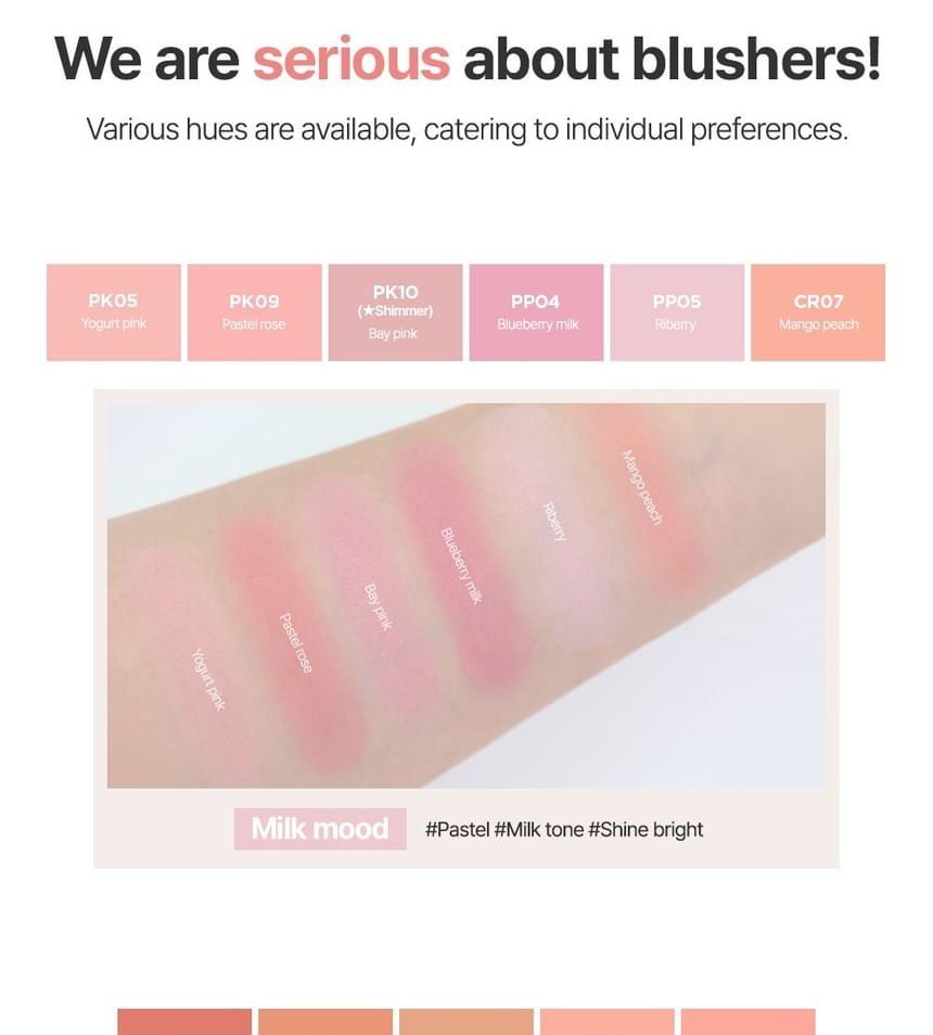Saemmul Single Blusher - 22 Colors