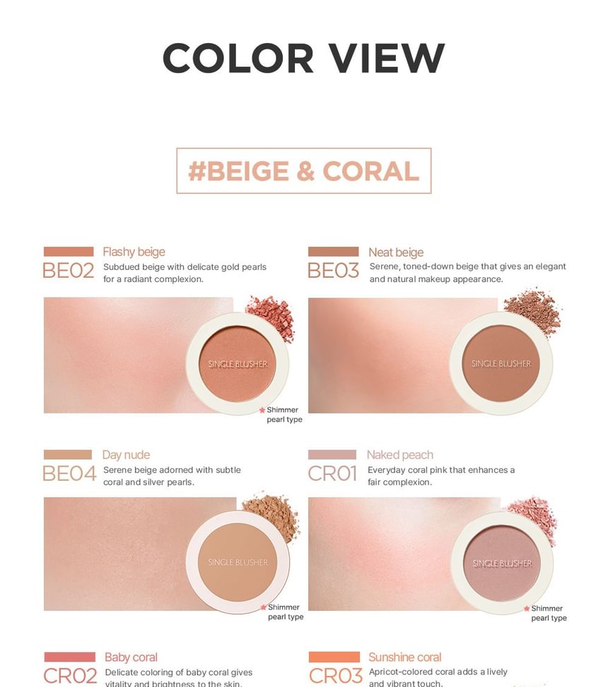 Saemmul Single Blusher - 22 Colors