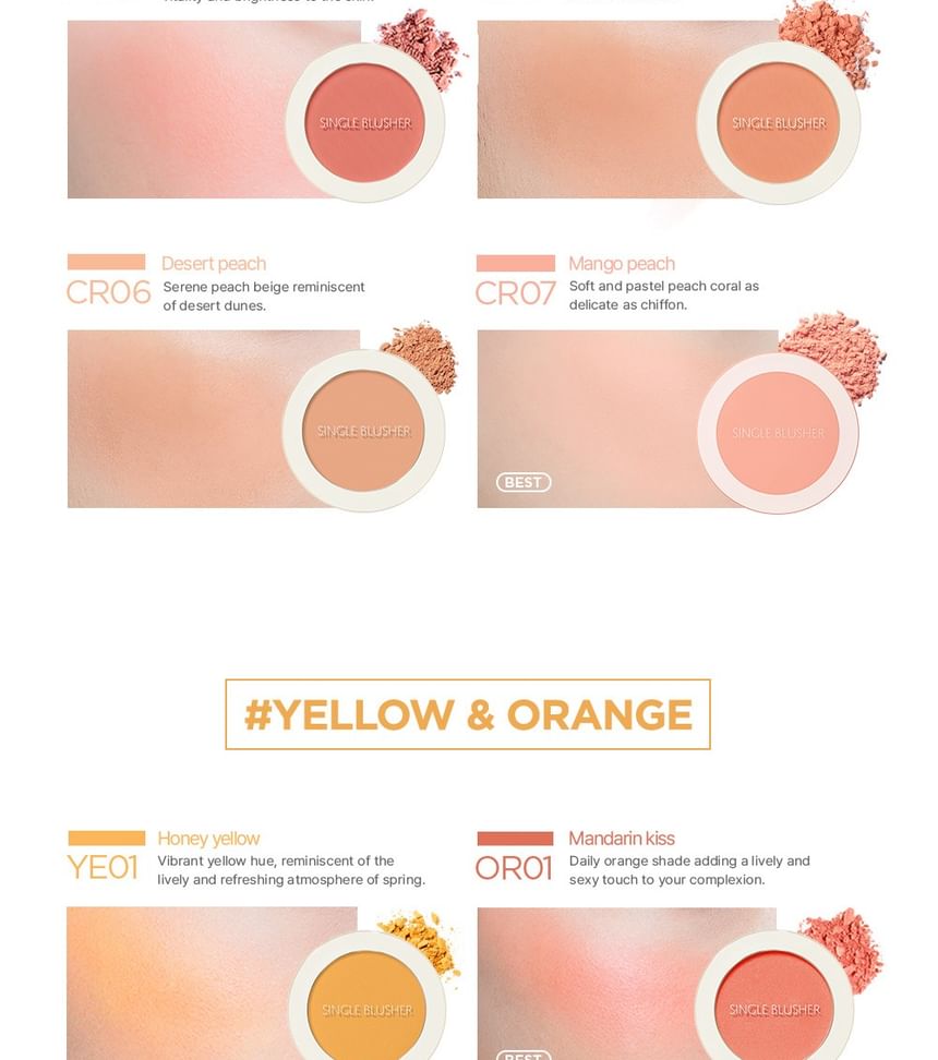 Saemmul Single Blusher - 22 Colors