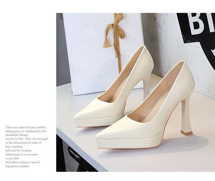 High Heel Plain Platform Pumps