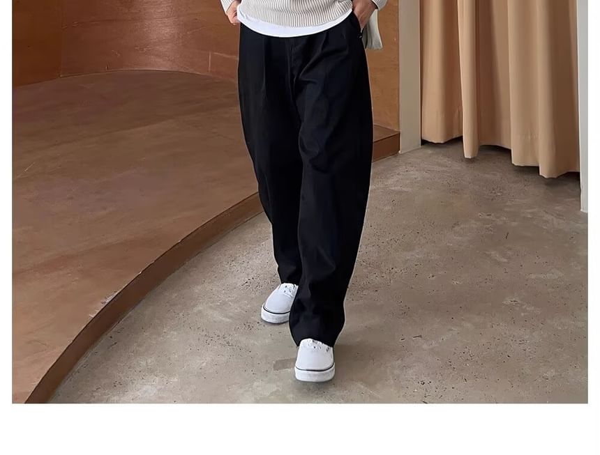 Long-Sleeve Half Zip Plain Knit Top