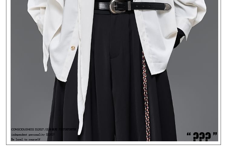 Long-Sleeve Asymmetrical Plain Shirt