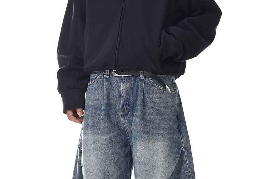 Mid Rise Washed Wide Leg Jeans