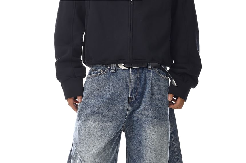 Mid Rise Washed Wide Leg Jeans