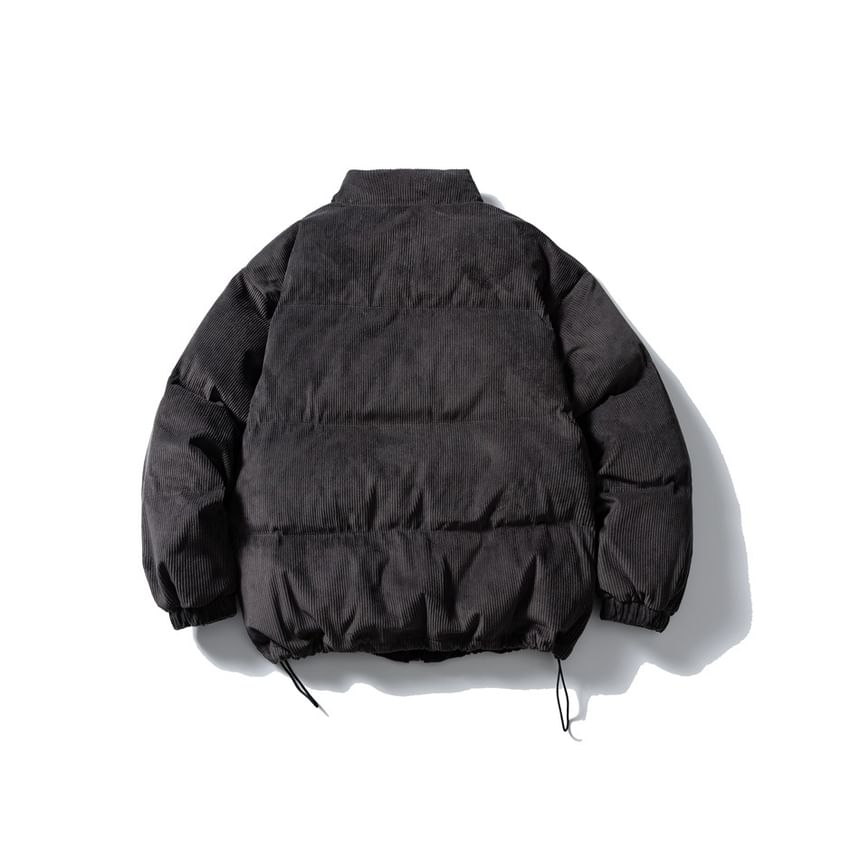 Corduroy Stand-Collar Padded Parka