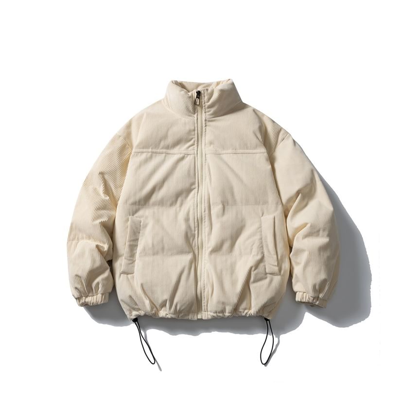 Corduroy Stand-Collar Padded Parka
