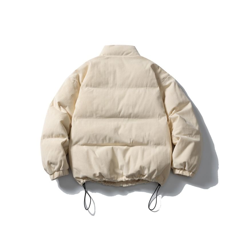 Corduroy Stand-Collar Padded Parka