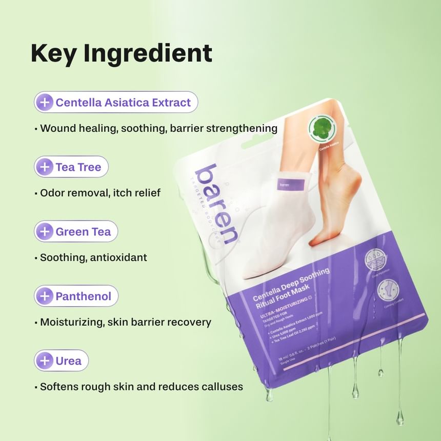 Centella Deep Soothing Ritual Foot Mask 3 pairs 2pcs Bundle Set