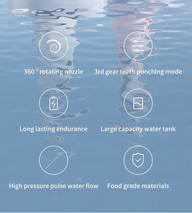 USB Rechargeable Water Flosser with Interchangeable Toothbrush Head