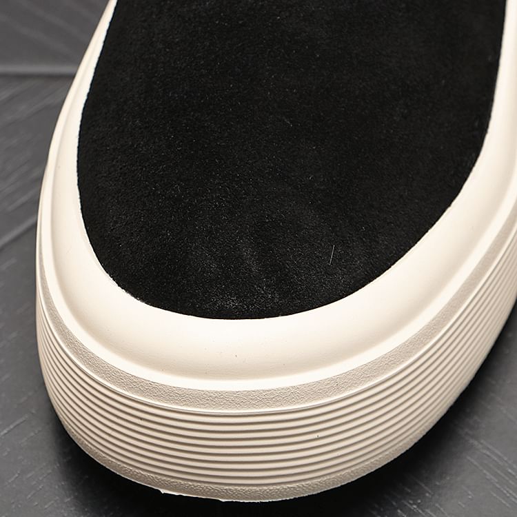 Platform Faux Suede Ankle Chelsea Boots