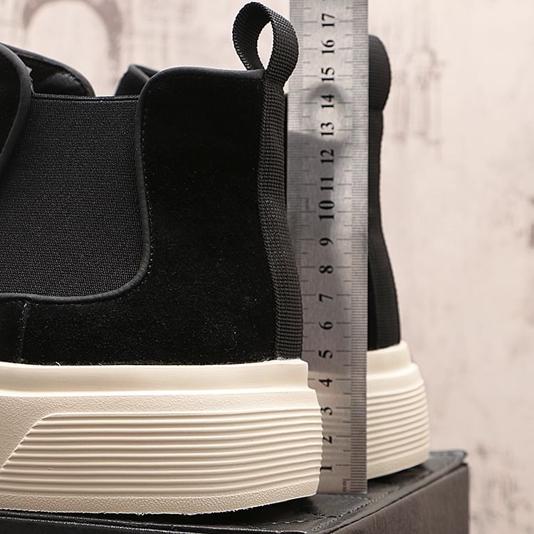 Platform Faux Suede Ankle Chelsea Boots