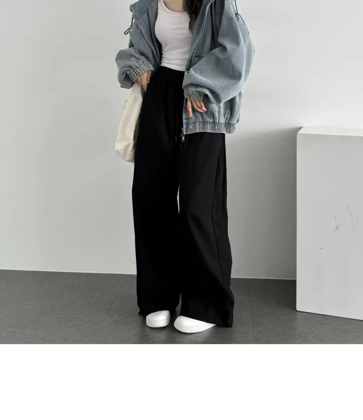 Hooded Drop Shoulder Washed Denim Zip Jacket